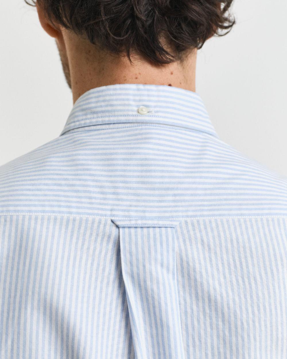 Gant Regular Fit Banker Stripe Classic Oxford Shirt Light Blue