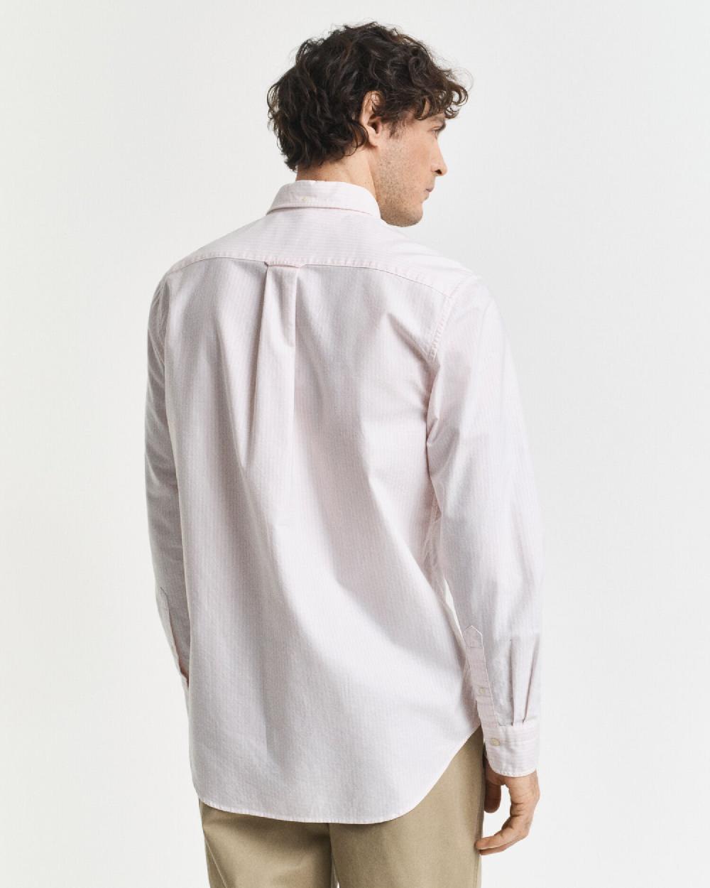 Gant Regular Fit Banker Stripe Classic Oxford Shirt Light Pink