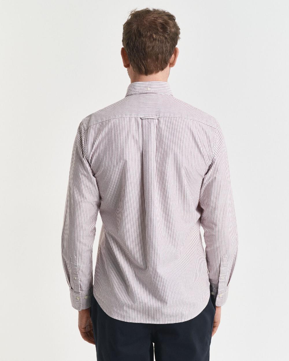 Gant Regular Fit Banker Stripe Classic Oxford Shirt Plumped Red