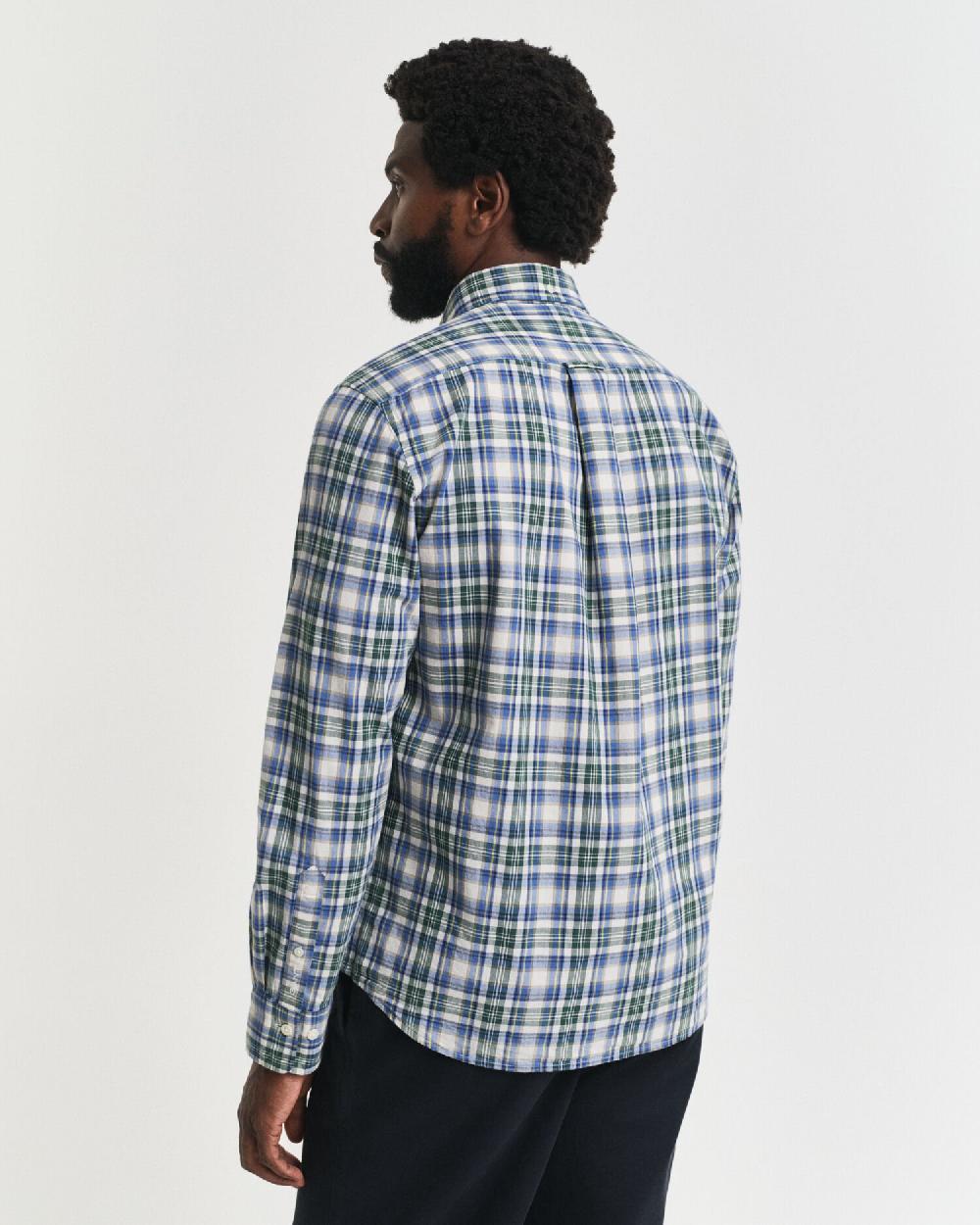 Gant Regular Fit Checked Archive Poplin Shirt Forest Green