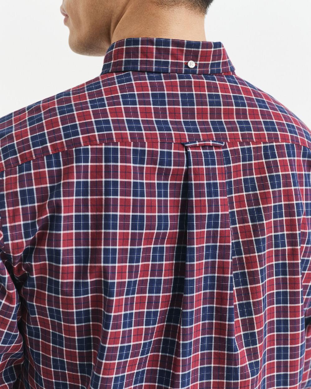 Gant Regular Fit Checked Classic Poplin Shirt Plumped Red