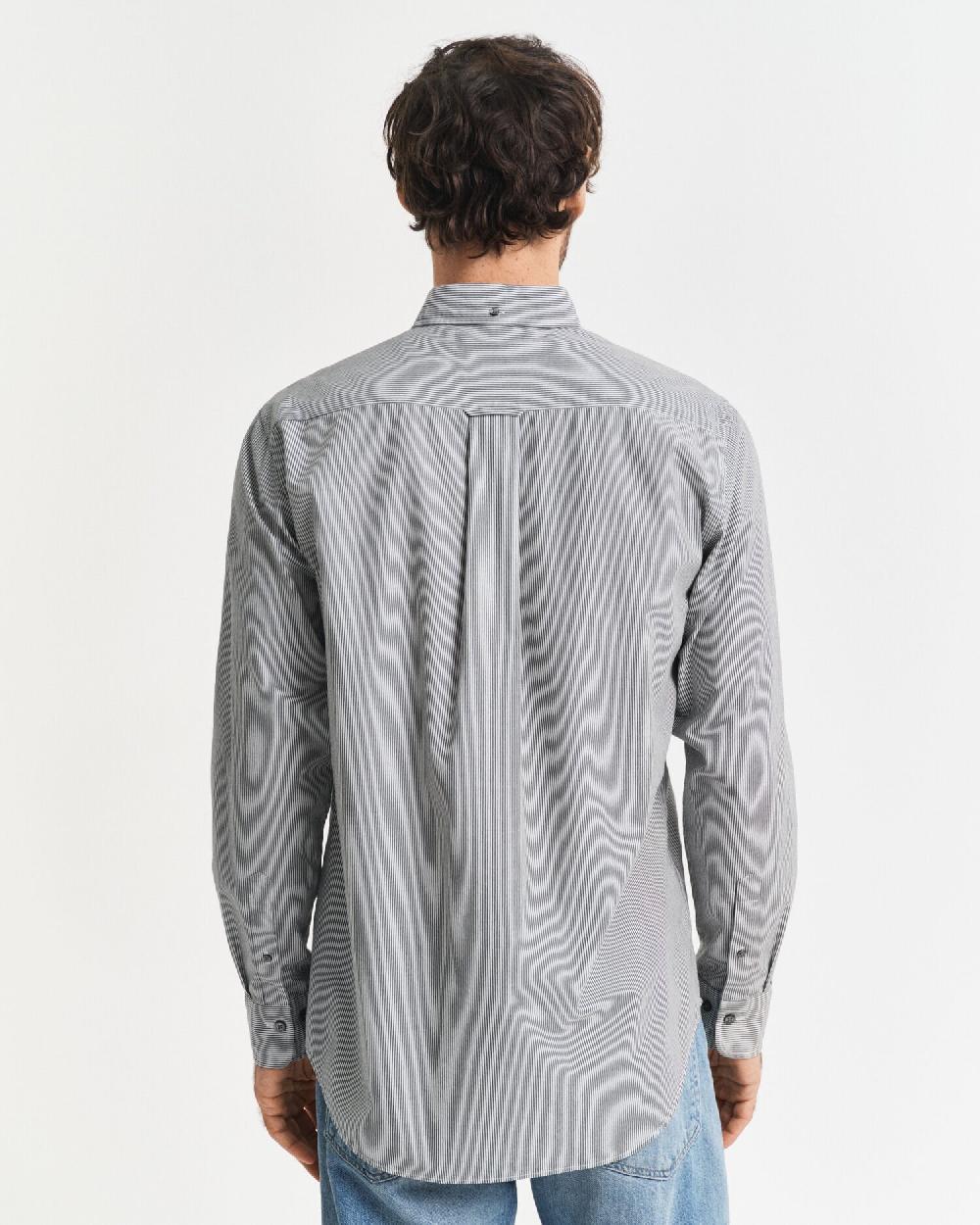 Gant Regular Fit Classic Banker Stripe Poplin Shirt Black