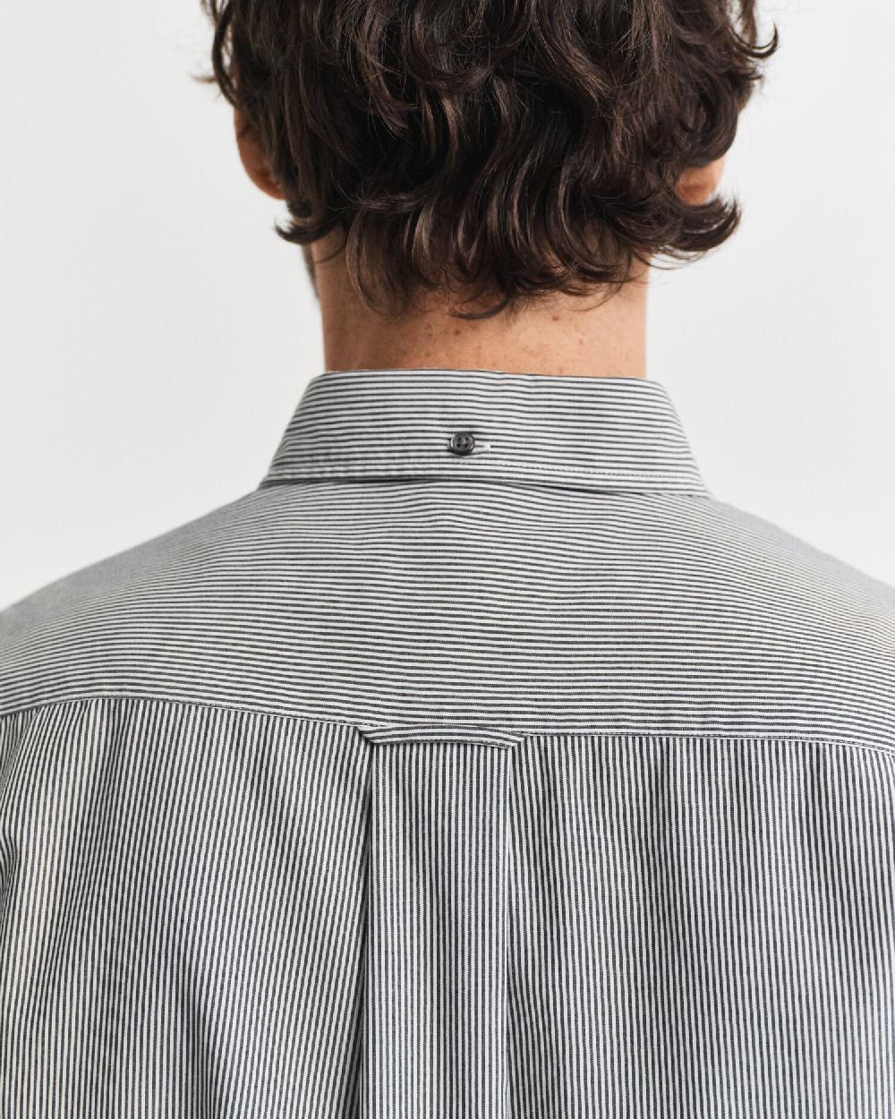 Gant Regular Fit Classic Banker Stripe Poplin Shirt Black