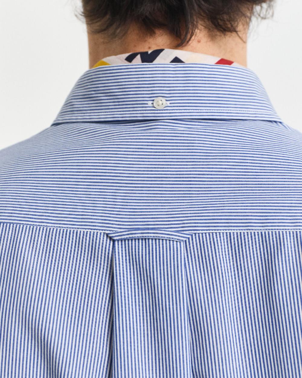 Gant Regular Fit Classic Banker Stripe Poplin Shirt College Blue