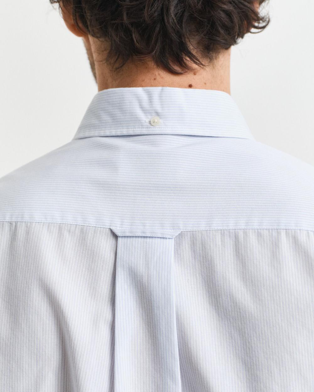 Gant Regular Fit Classic Banker Stripe Poplin Shirt Light Blue