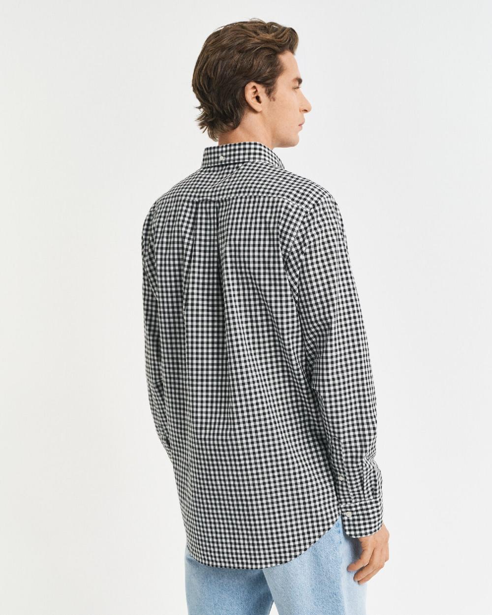 Gant Regular Fit Classic Gingham Poplin Shirt Black