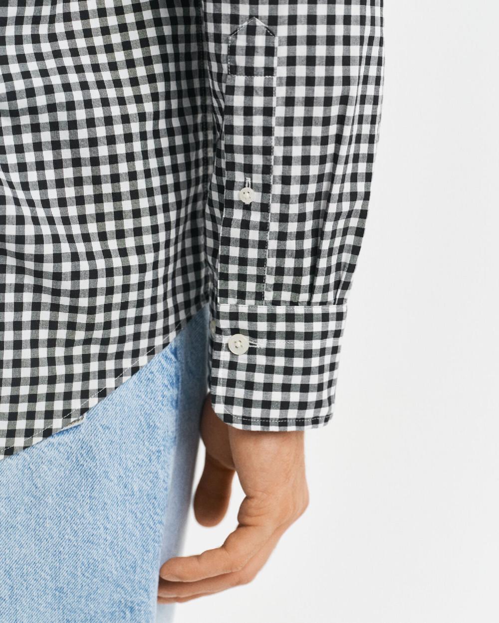 Gant Regular Fit Classic Gingham Poplin Shirt Black