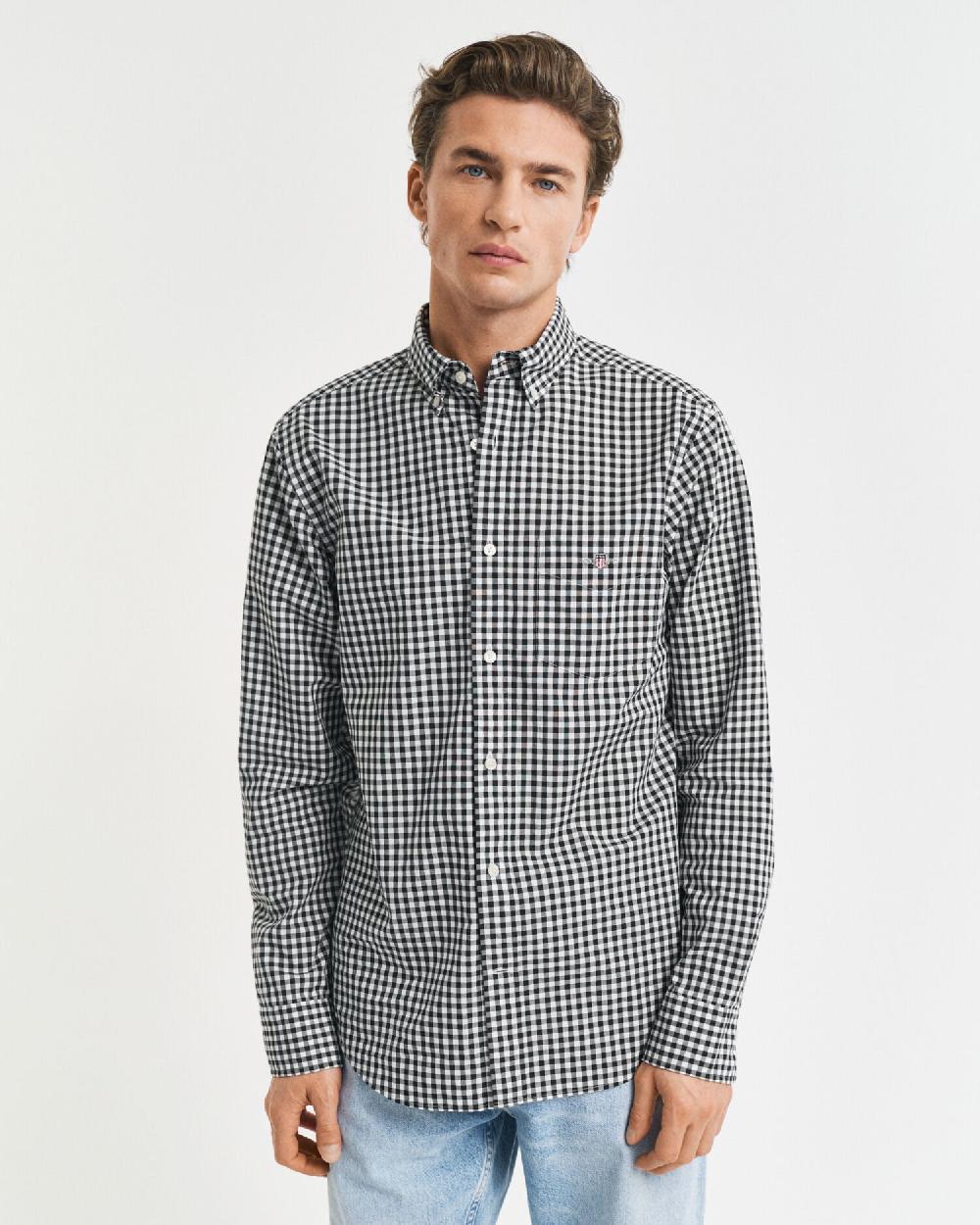 Gant Regular Fit Classic Gingham Poplin Shirt Black