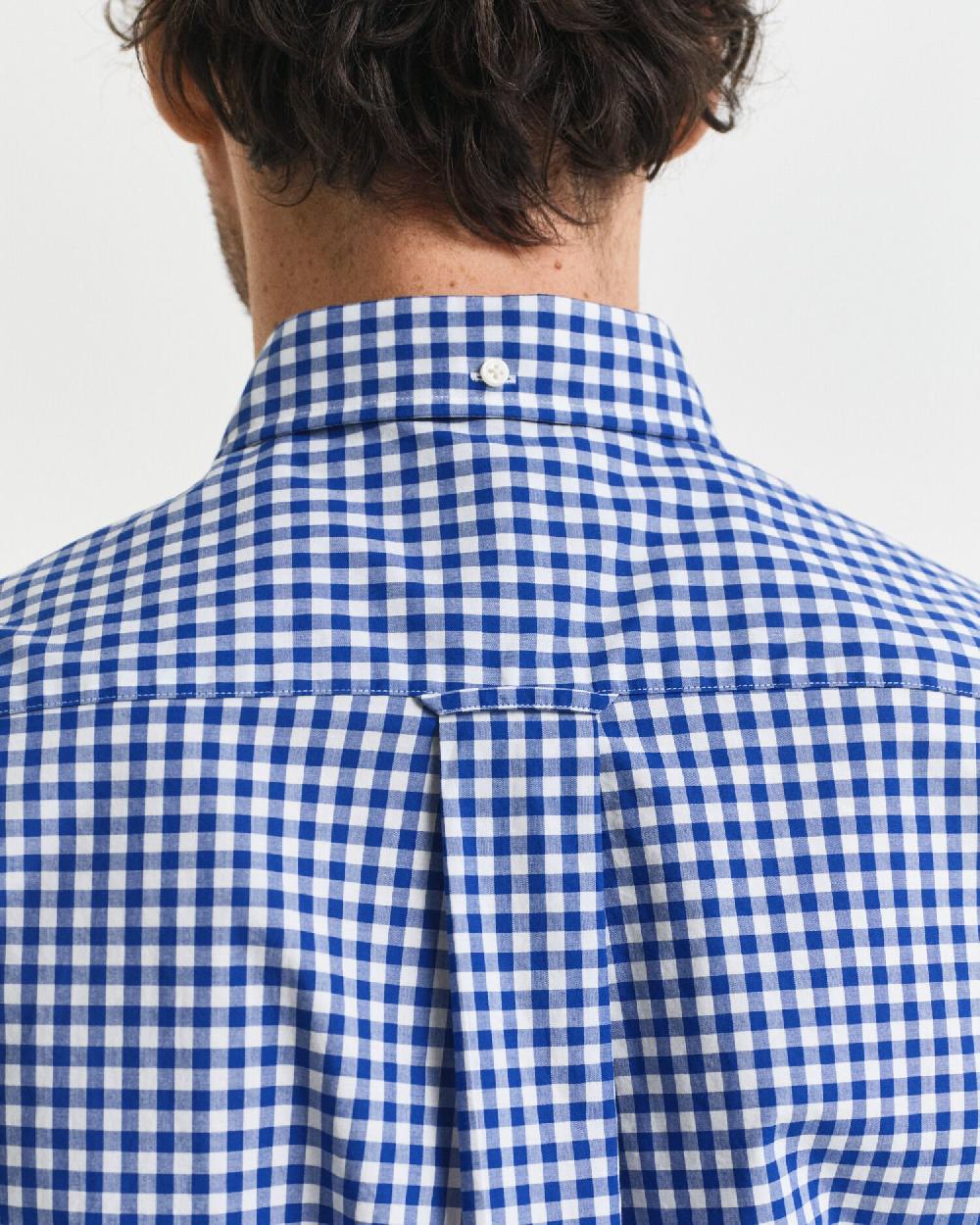 Gant Regular Fit Classic Gingham Poplin Shirt College Blue