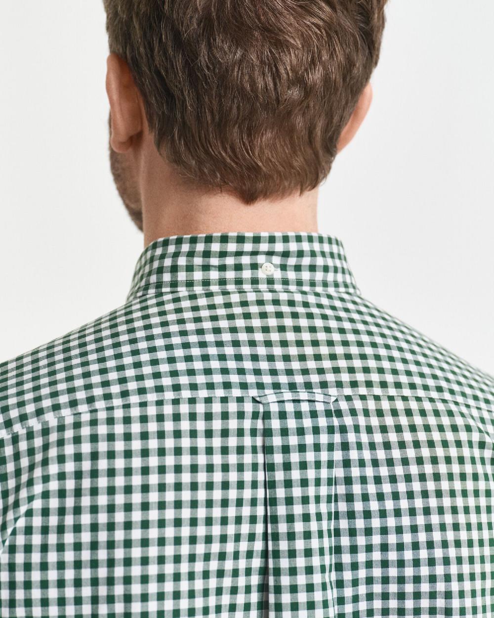 Gant Regular Fit Classic Gingham Poplin Shirt Forest Green