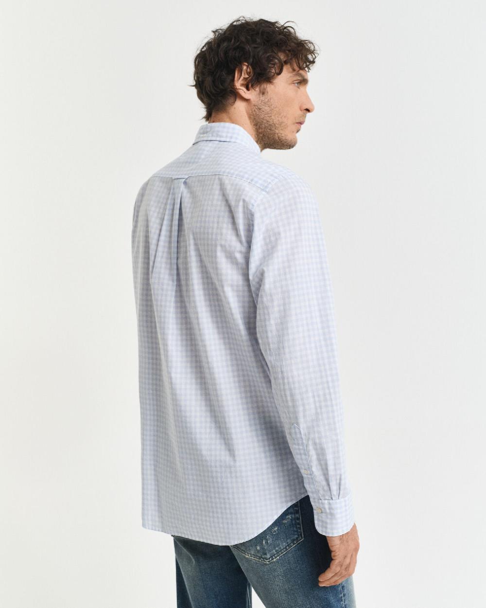Gant Regular Fit Classic Gingham Poplin Shirt Light Blue