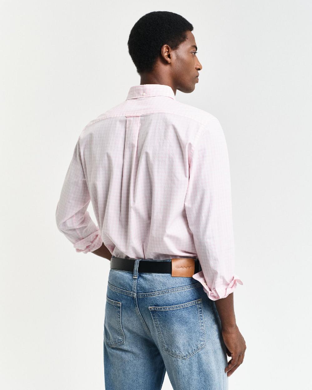 Gant Regular Fit Classic Gingham Poplin Shirt Light Pink