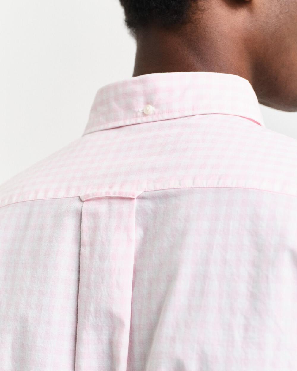 Gant Regular Fit Classic Gingham Poplin Shirt Light Pink