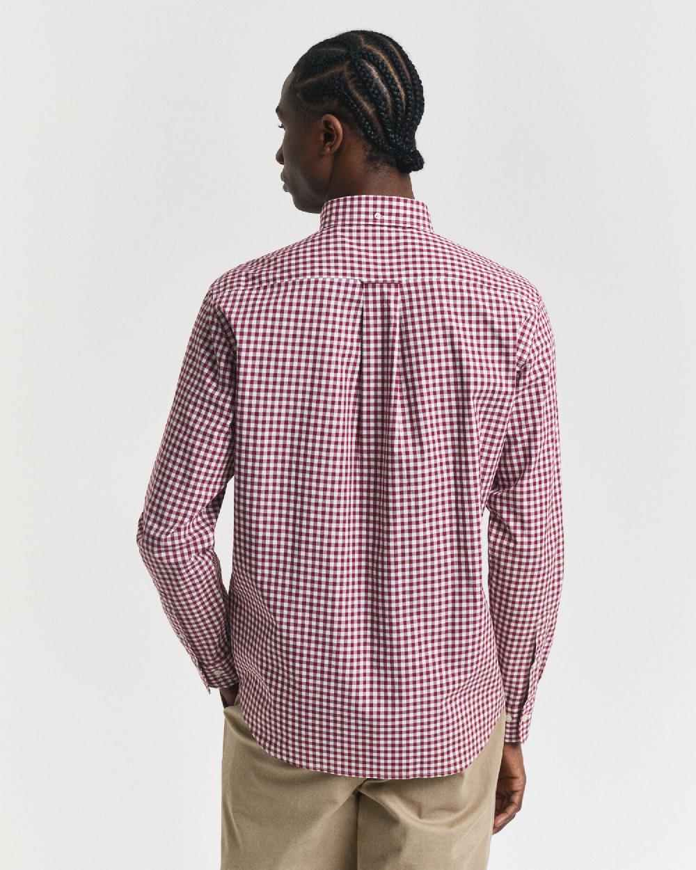 Gant Regular Fit Classic Gingham Poplin Shirt Plumped Red