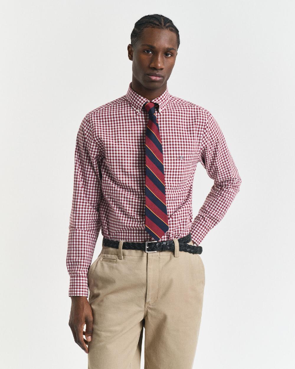 gant Regular Fit Classic Gingham Poplin Shirt plumped red
