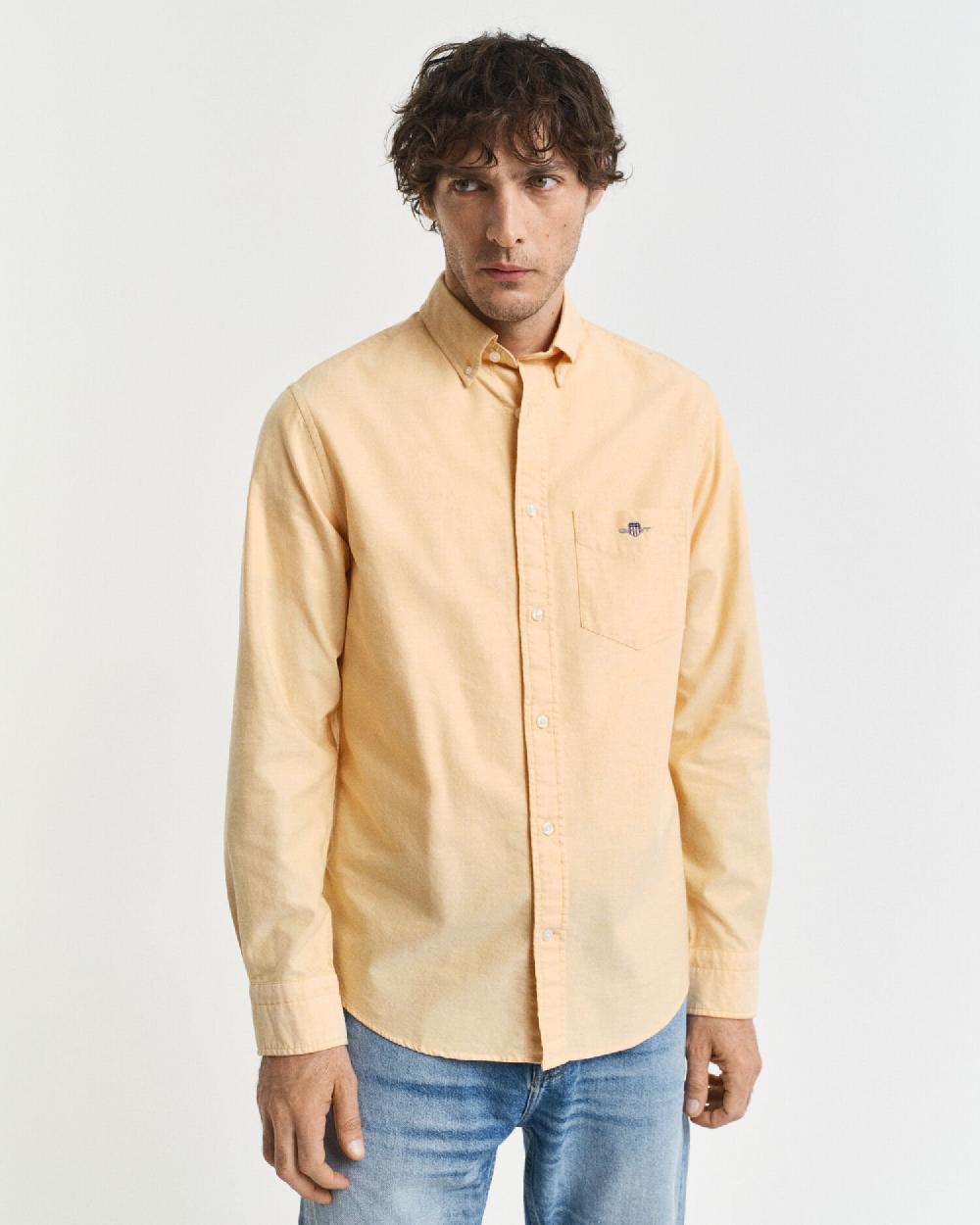 Gant Regular Fit Classic Oxford Shirt Yellow Lichen