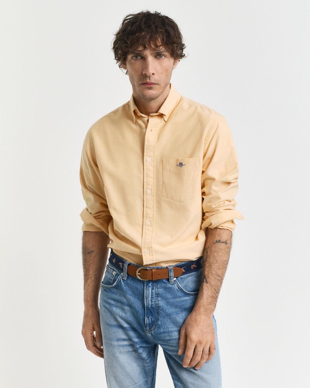 gant Regular Fit Classic Oxford Shirt yellow lichen