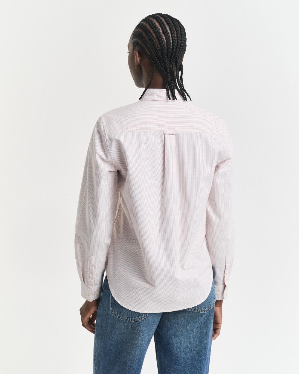 Gant Regular Fit Classic Striped Oxford Shirt Faded Brick
