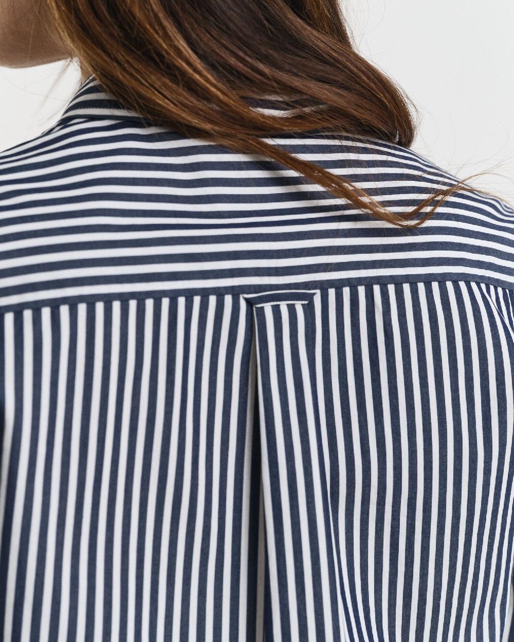 Gant Regular Fit Classic Striped Poplin Shirt Classic Blue