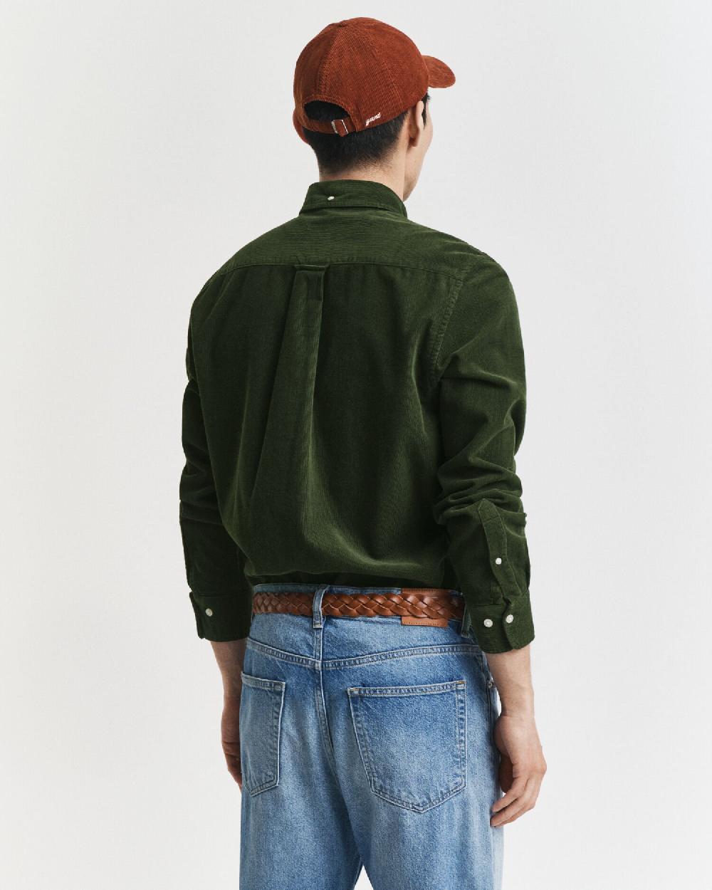Gant Regular Fit Cotton Corduroy Shirt Country Green