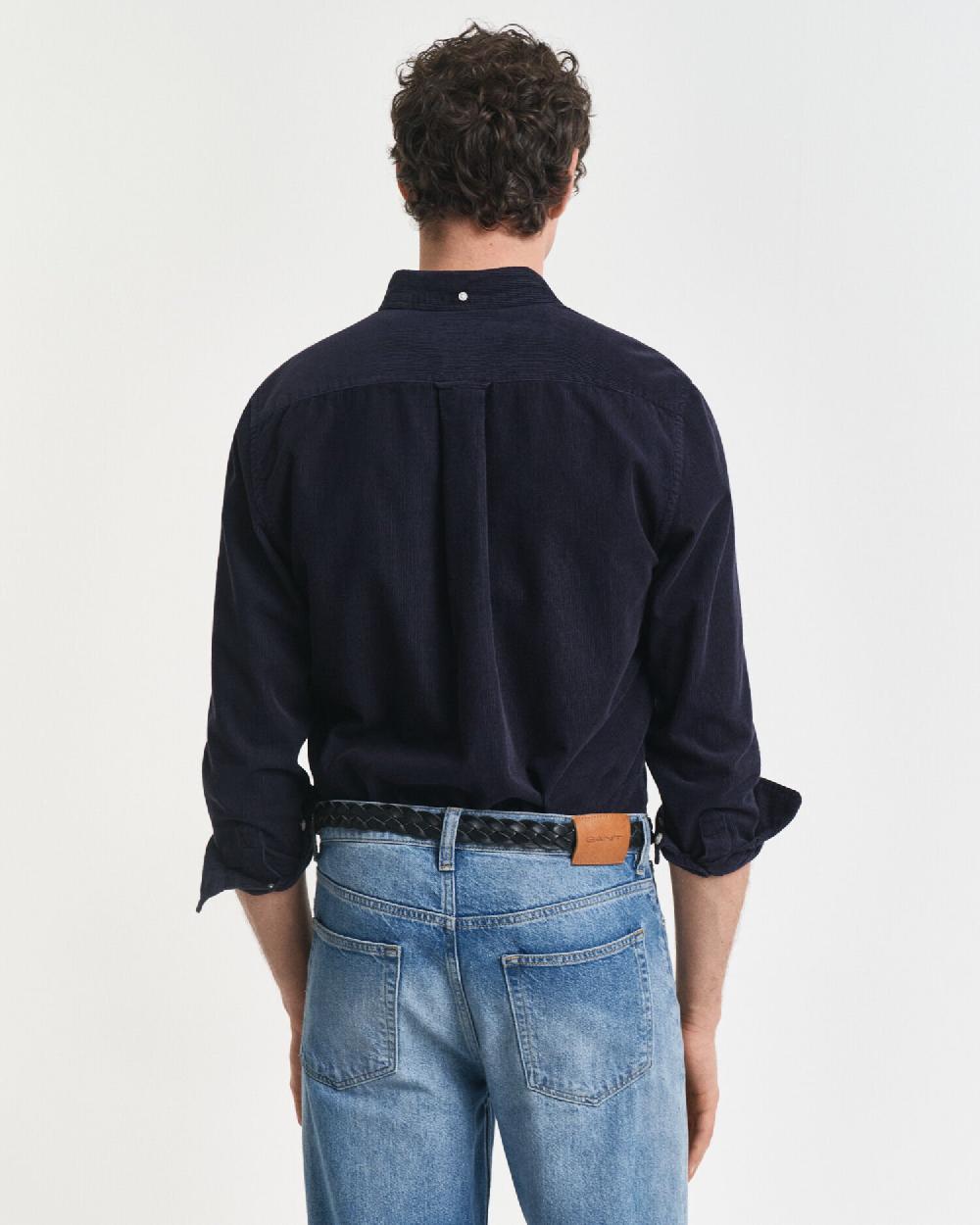Gant Regular Fit Cotton Corduroy Shirt Evening Blue