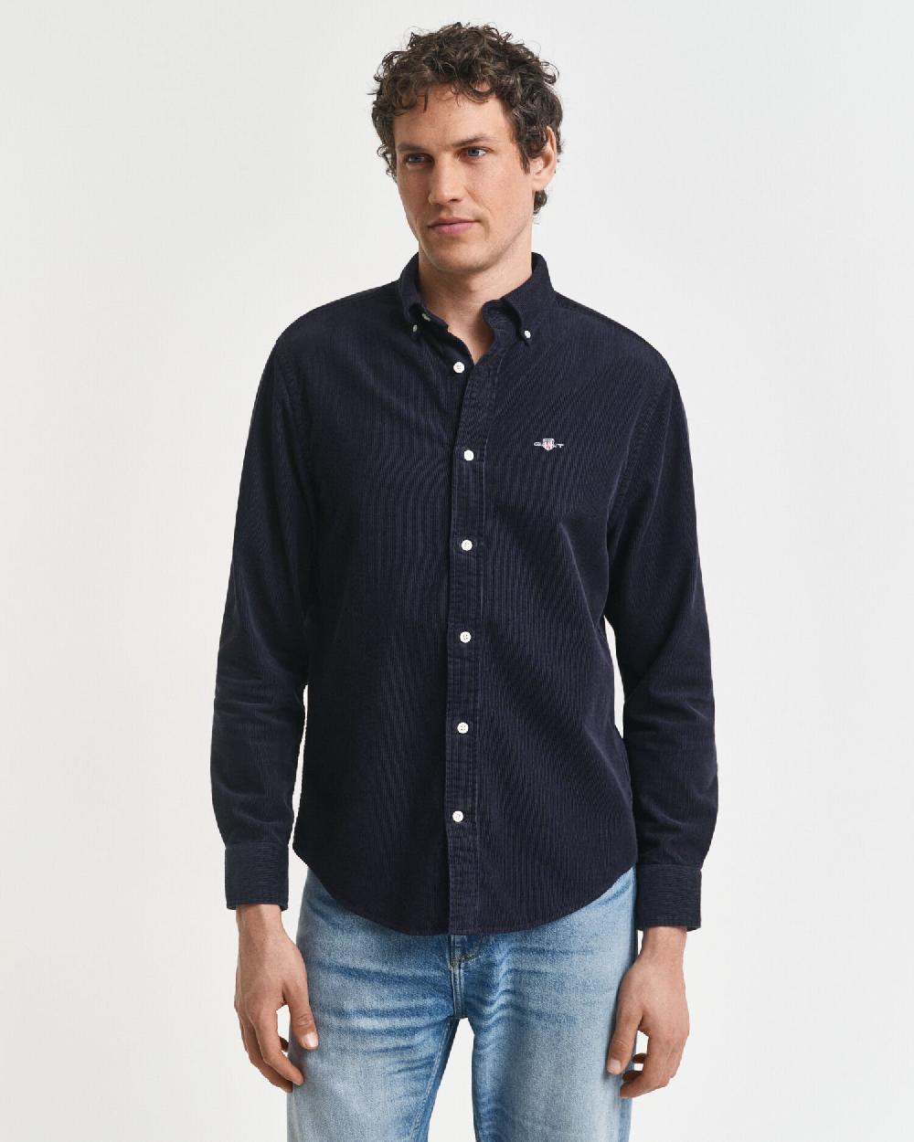 Gant Regular Fit Cotton Corduroy Shirt Evening Blue