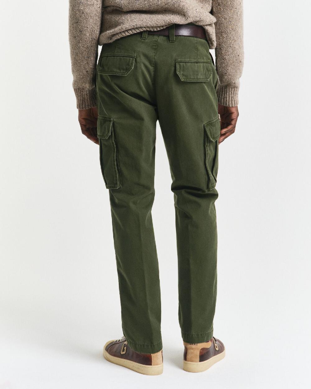 Gant Regular Fit Cotton Twill Cargo Pants Country Green