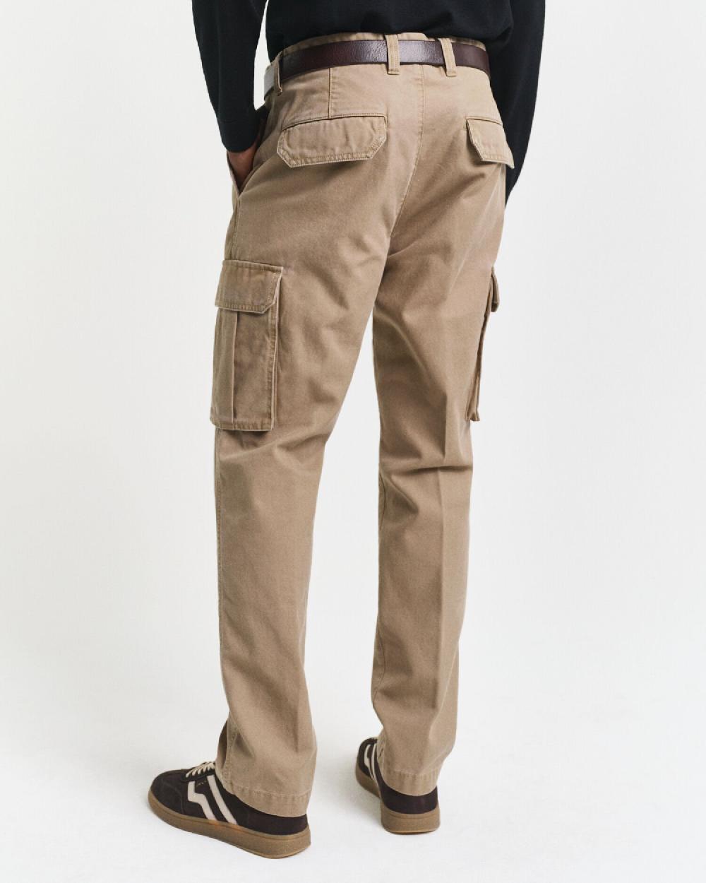Gant Regular Fit Cotton Twill Cargo Pants Light Taupe