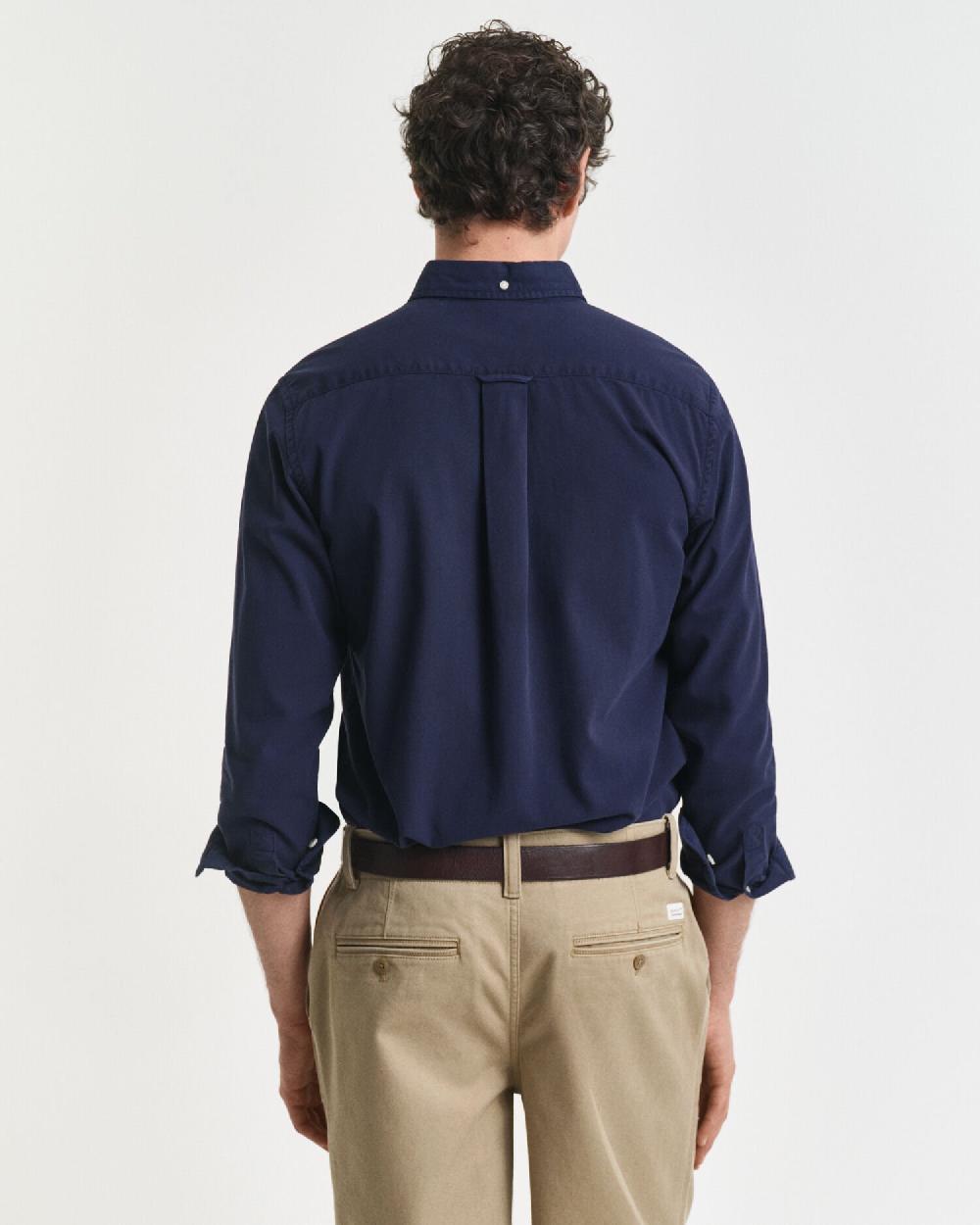 Gant Regular Fit Garment-Dyed Twill Shirt Evening Blue