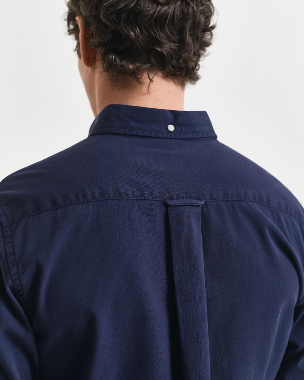 Gant Regular Fit Garment-Dyed Twill Shirt Evening Blue