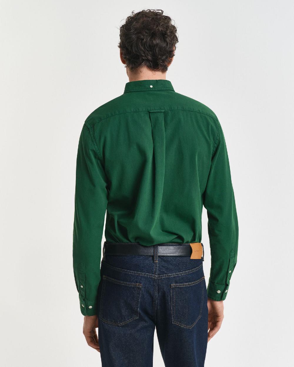Gant Regular Fit Garment-Dyed Twill Shirt Forest Green