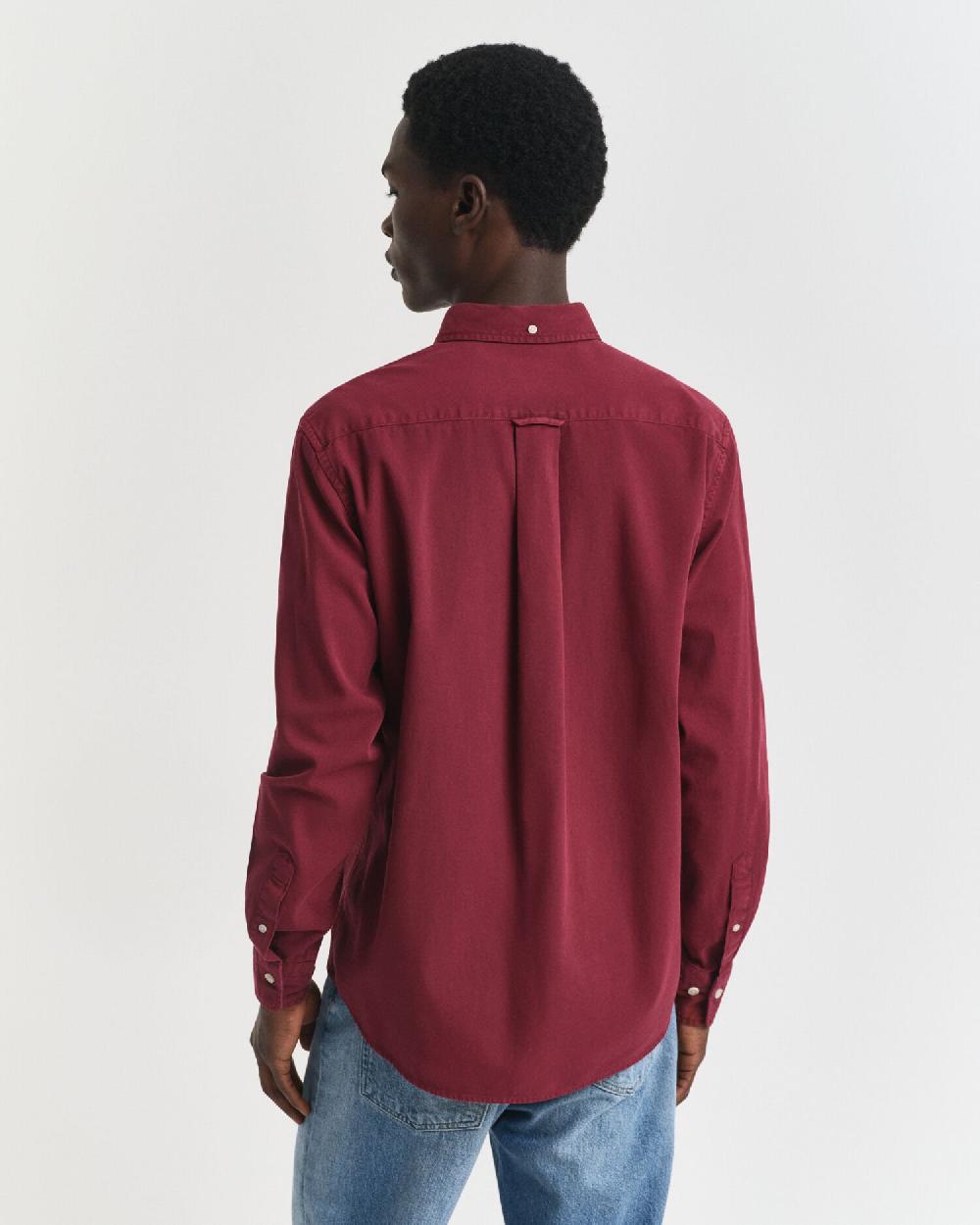 Gant Regular Fit Garment-Dyed Twill Shirt Plumped Red