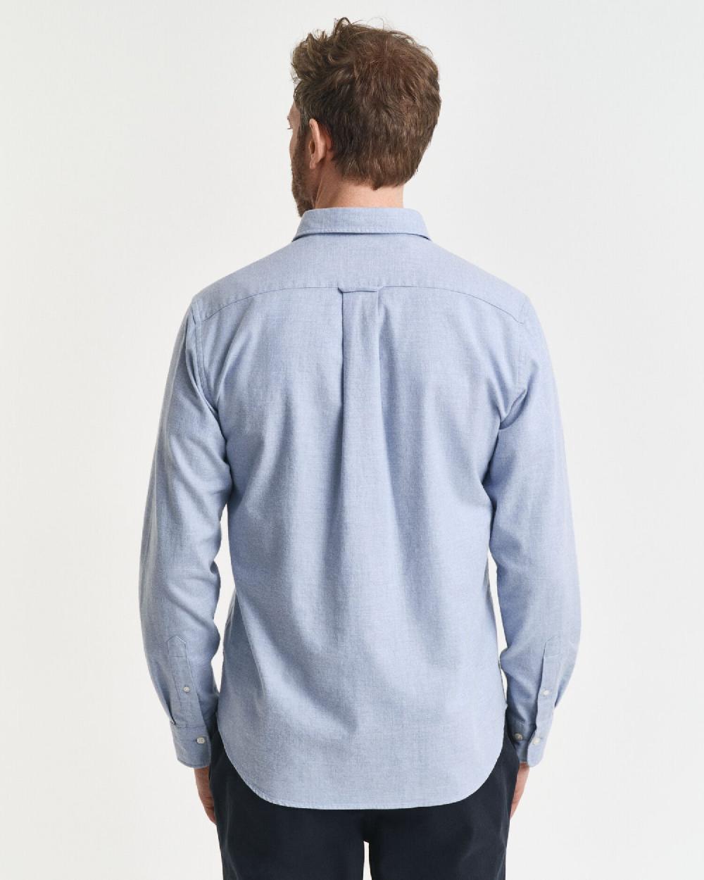 Gant Regular Fit Melange Flannel Shirt Light Blue Melange