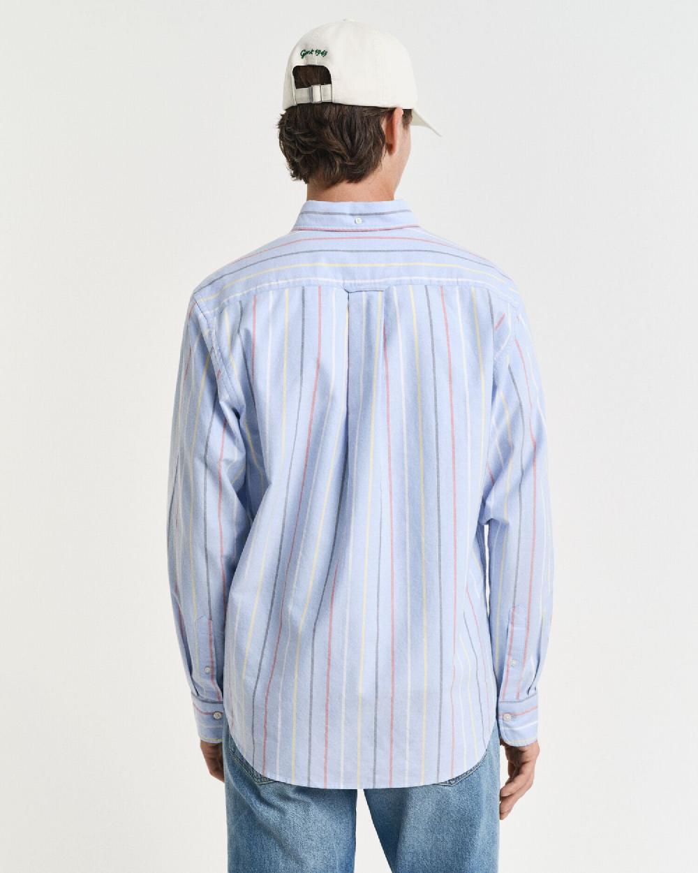 Gant Regular Fit Multi Striped Classic Oxford Shirt Light Blue