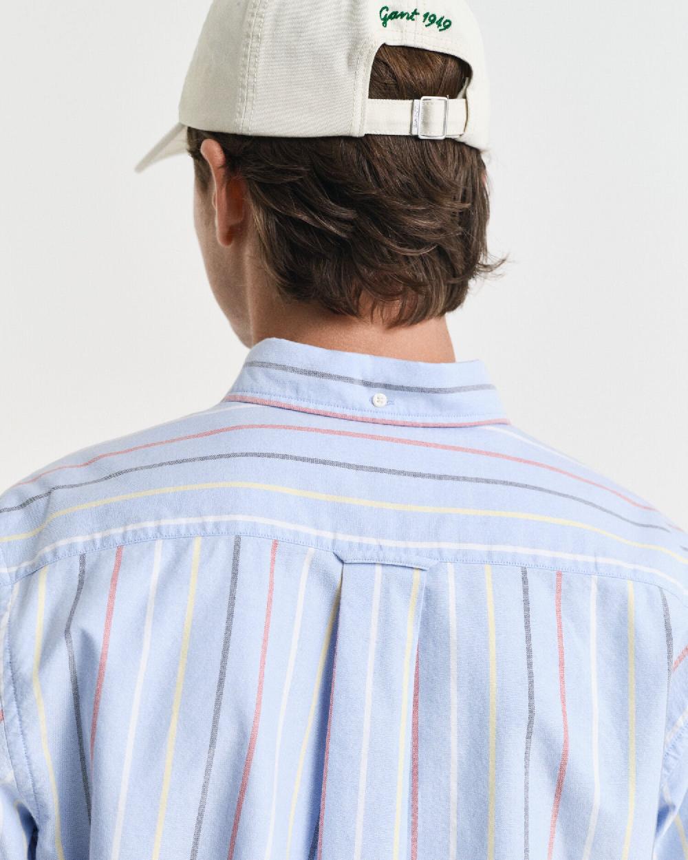 Gant Regular Fit Multi Striped Classic Oxford Shirt Light Blue
