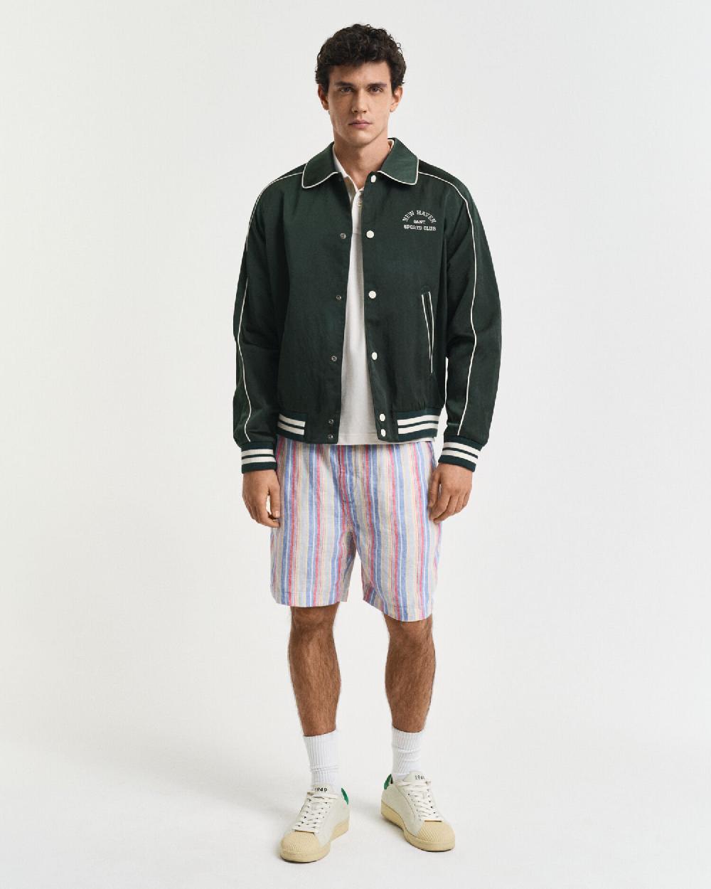 gant Regular Fit Multi Striped Linen Shorts perfect blue