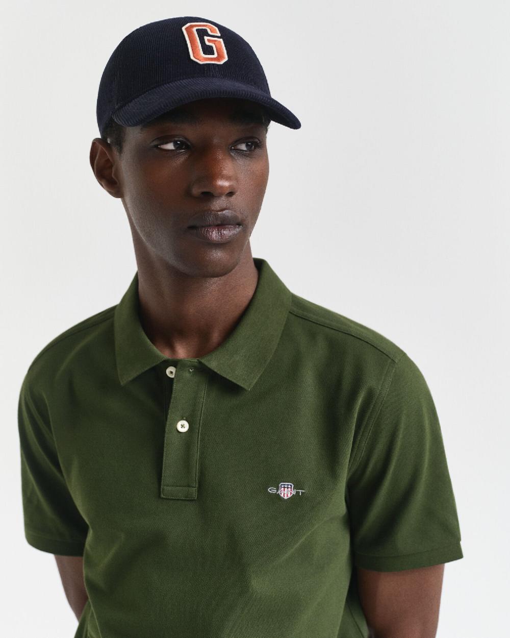 Gant Regular Fit Shield Piqué Polo Shirt Country Green