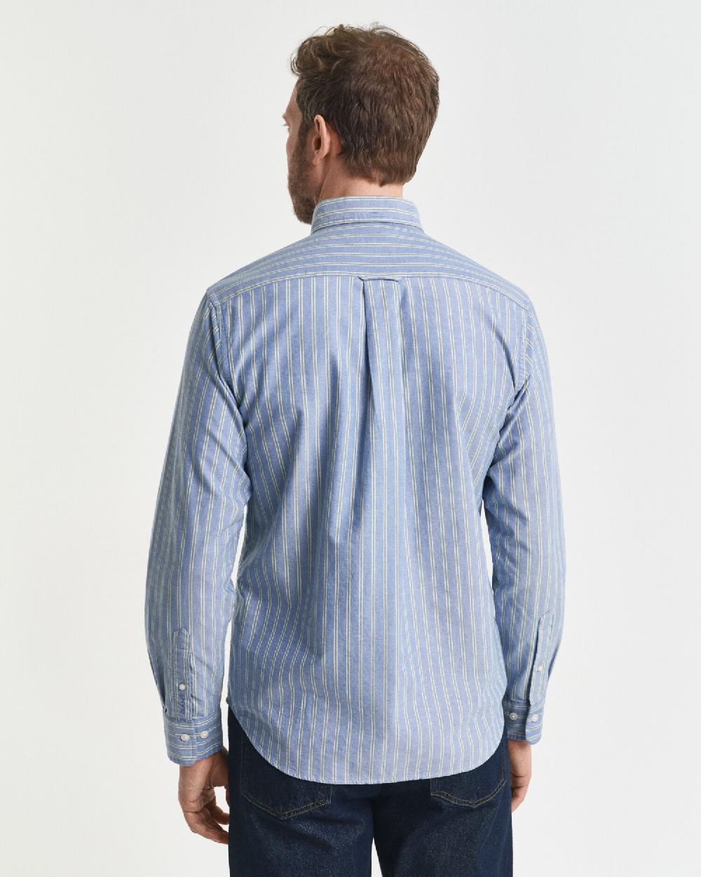 Gant Regular Fit Striped Archive Oxford Shirt Blue Water
