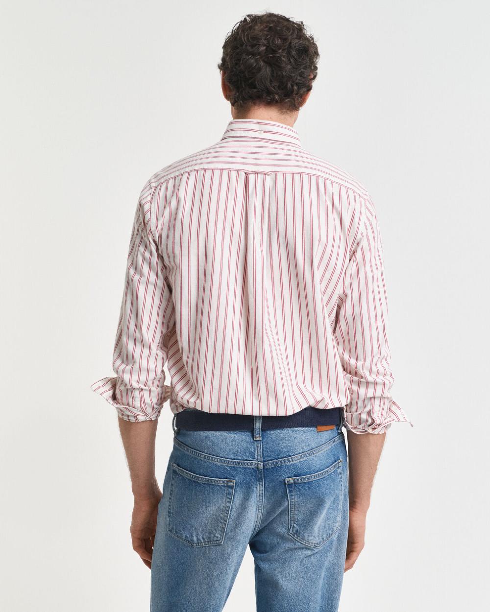 Gant Regular Fit Striped Archive Poplin Shirt Cream