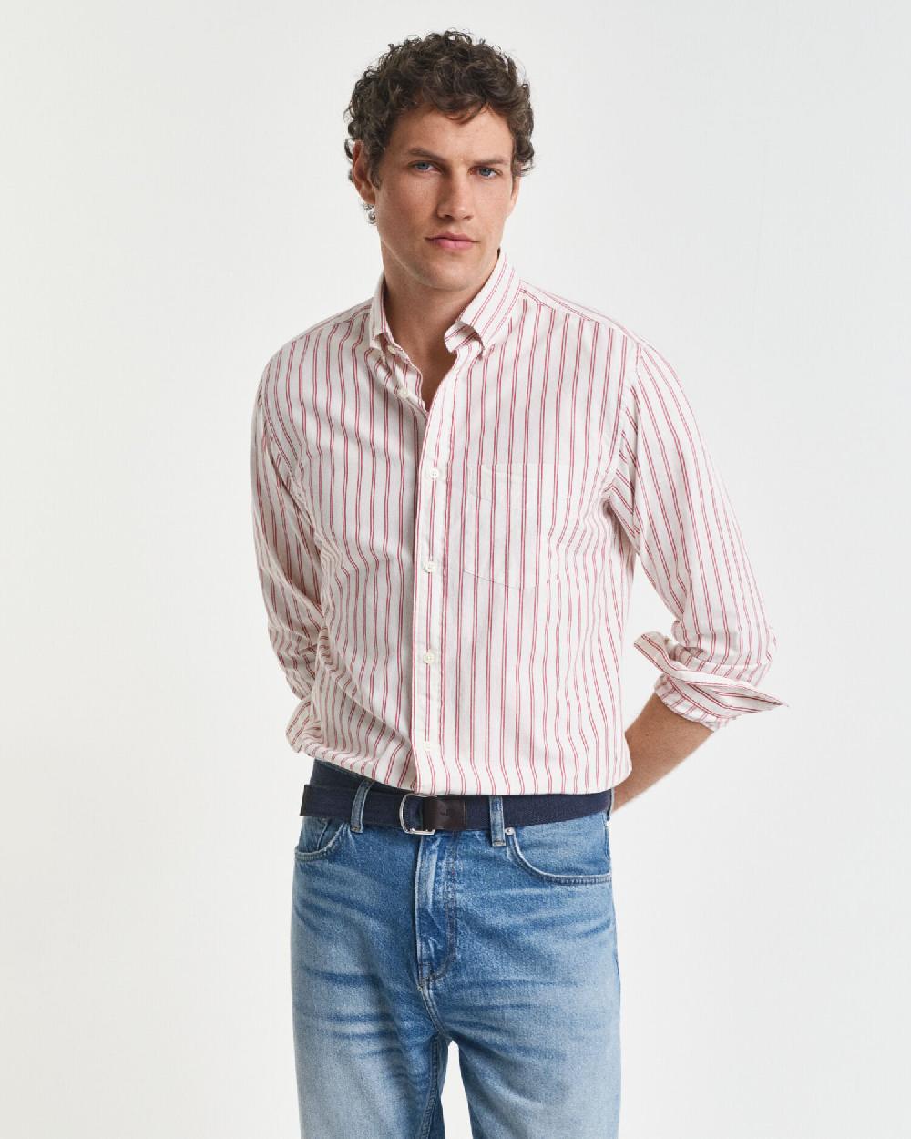 gant Regular Fit Striped Archive Poplin Shirt cream