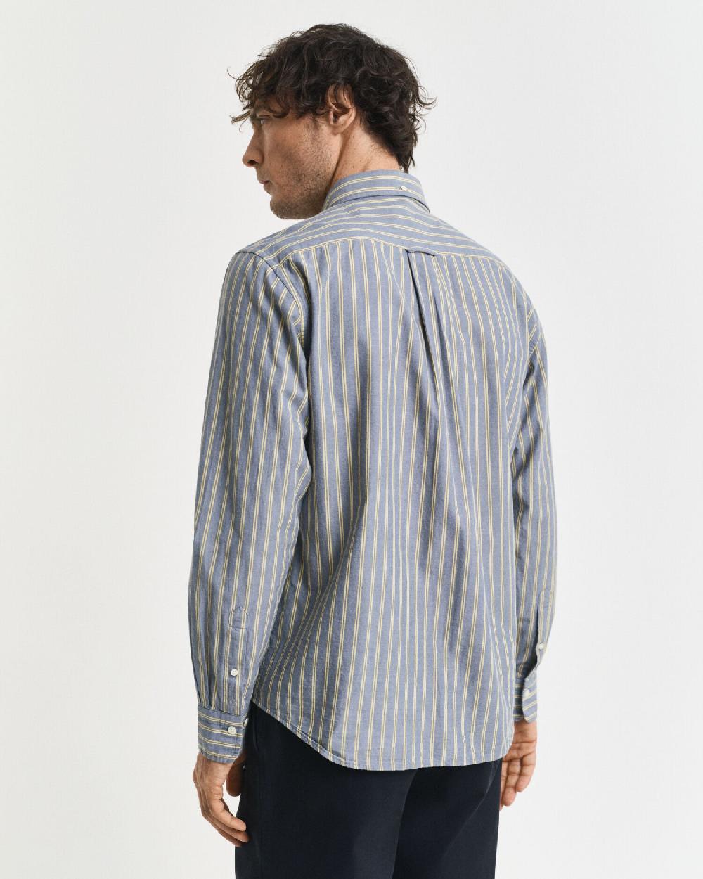 Gant Regular Fit Striped Archive Poplin Shirt Naval Blue