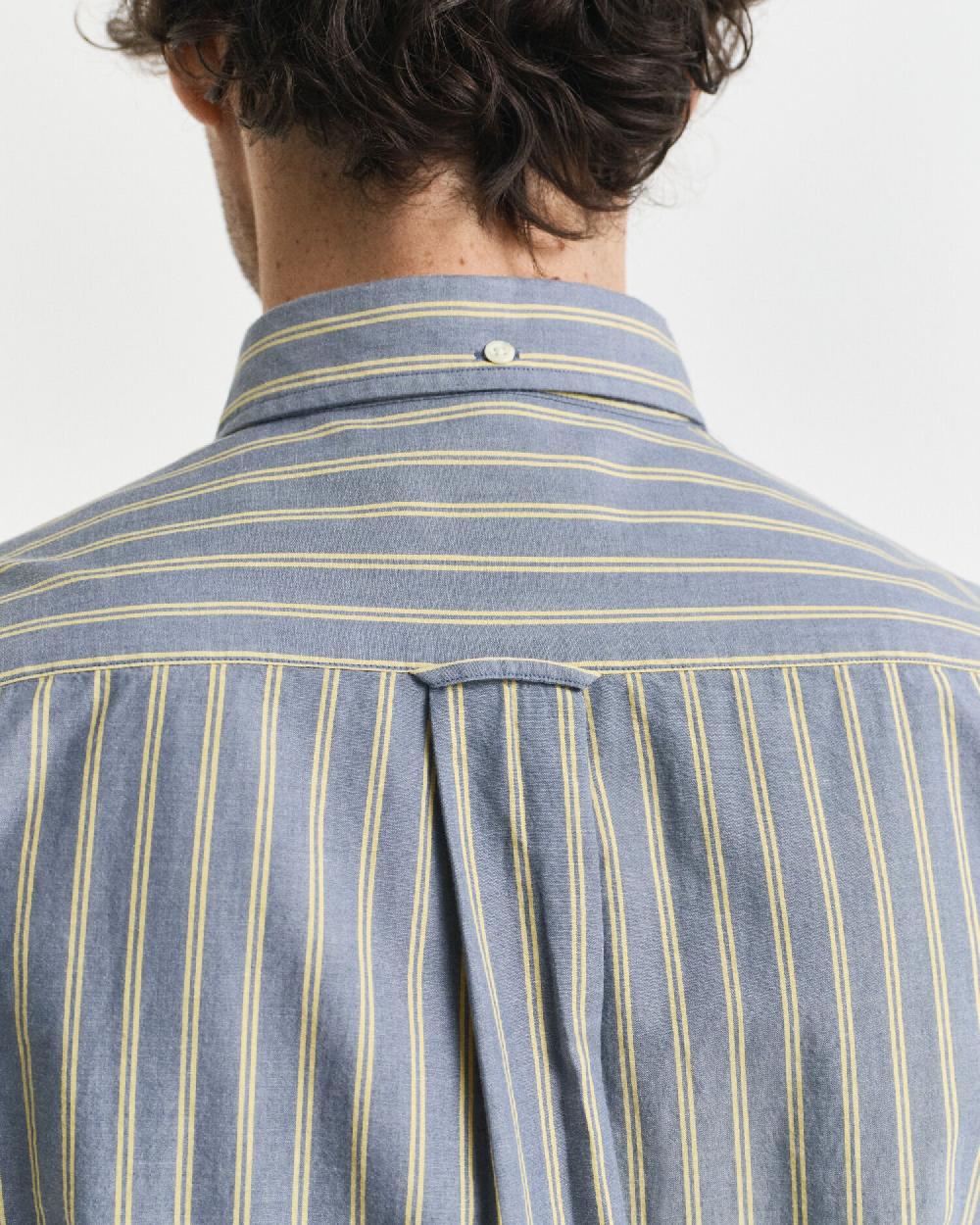 Gant Regular Fit Striped Archive Poplin Shirt Naval Blue
