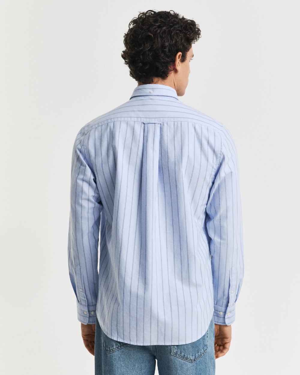 Gant Regular Fit Striped Classic Oxford Shirt Light Blue