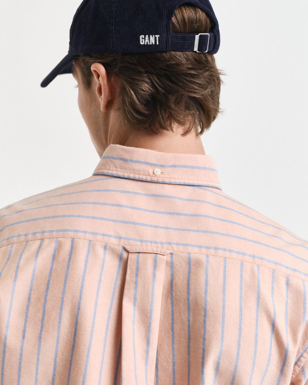 Gant Regular Fit Striped Classic Oxford Shirt Orange Bronze