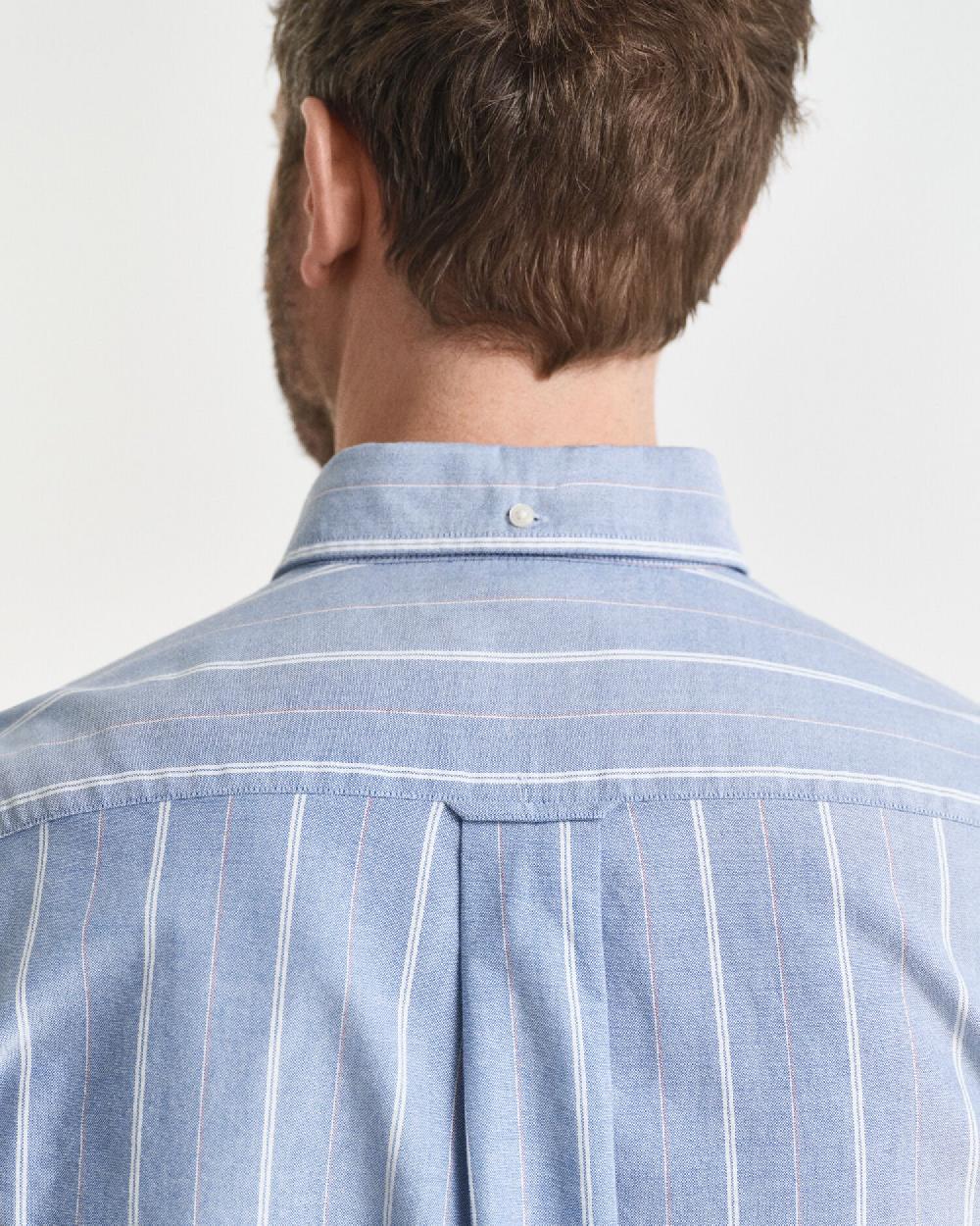 Gant Regular Fit Striped Classic Oxford Shirt Rich Blue
