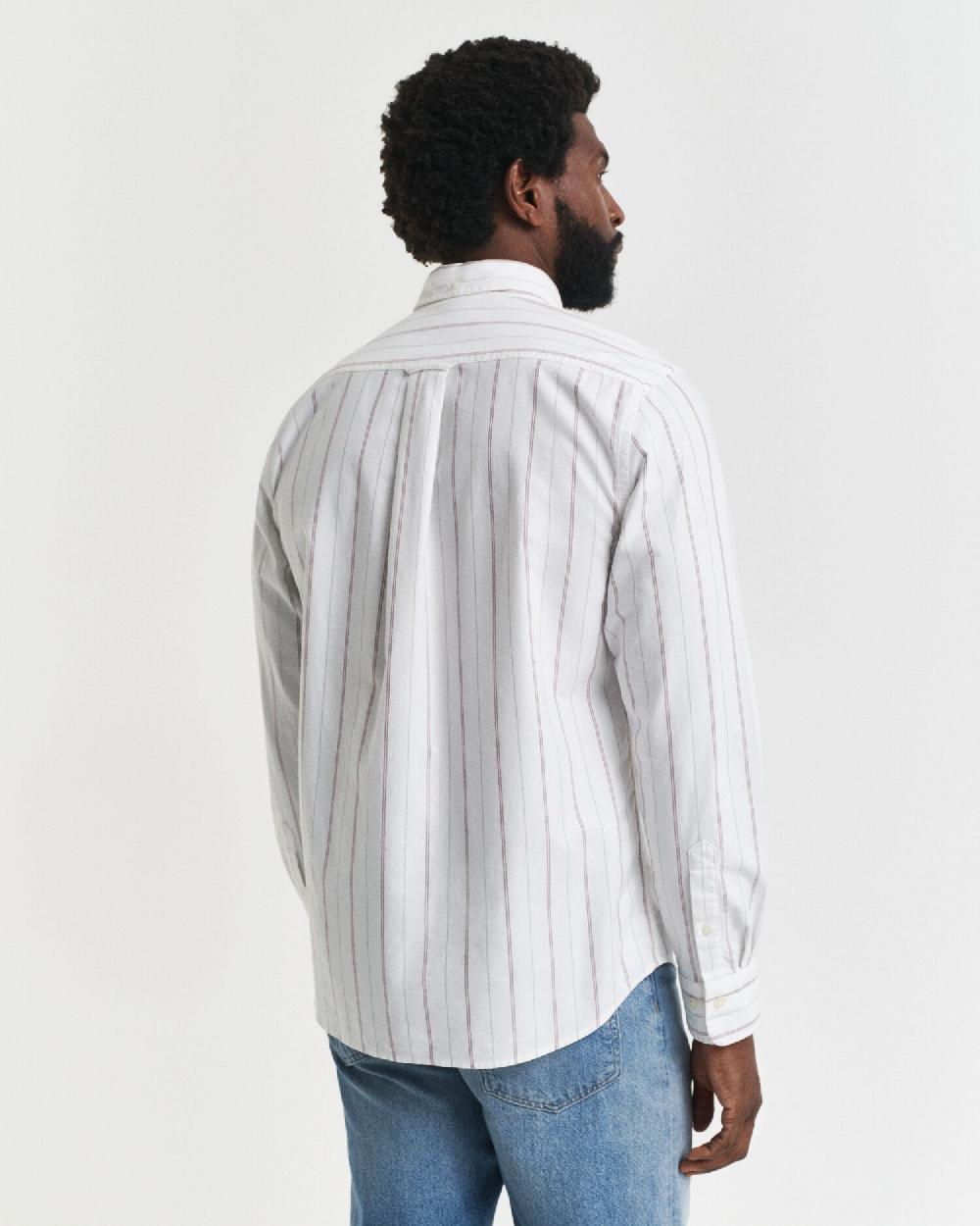 Gant Regular Fit Striped Classic Oxford Shirt White