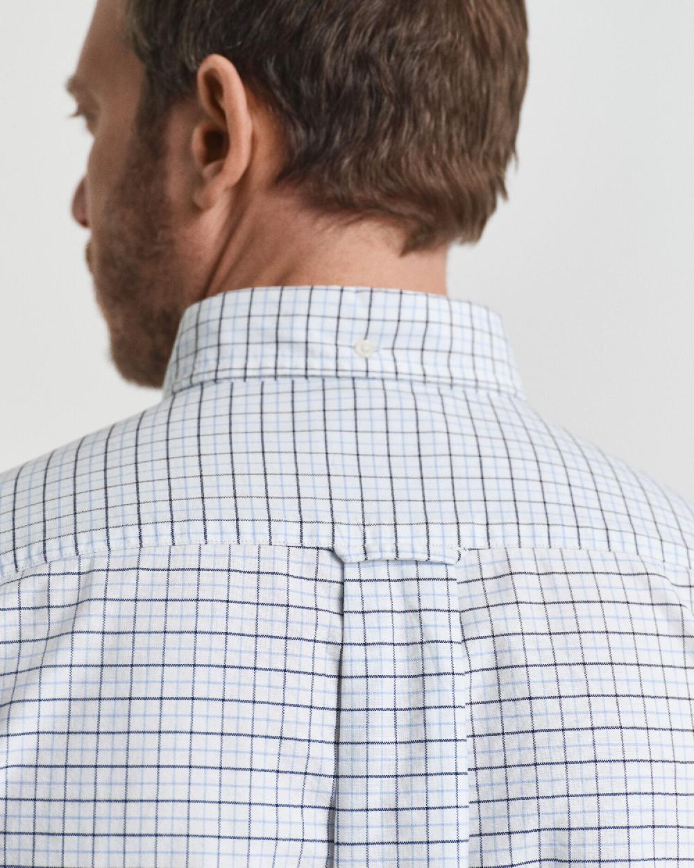 Gant Regular Fit Tattersall Classic Oxford Shirt Light Blue