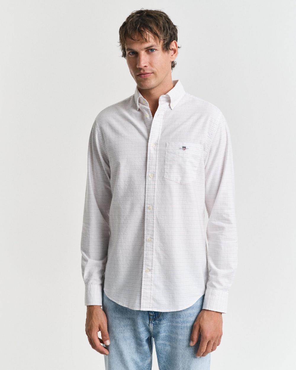Gant Regular Fit Tattersall Classic Oxford Shirt Light Pink