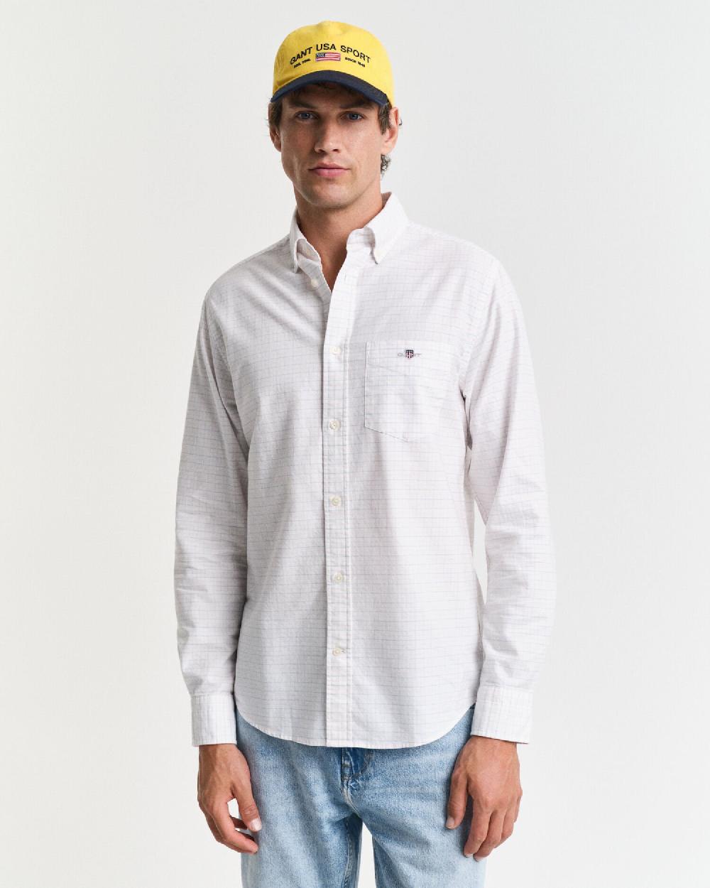 gant Regular Fit Tattersall Classic Oxford Shirt light pink