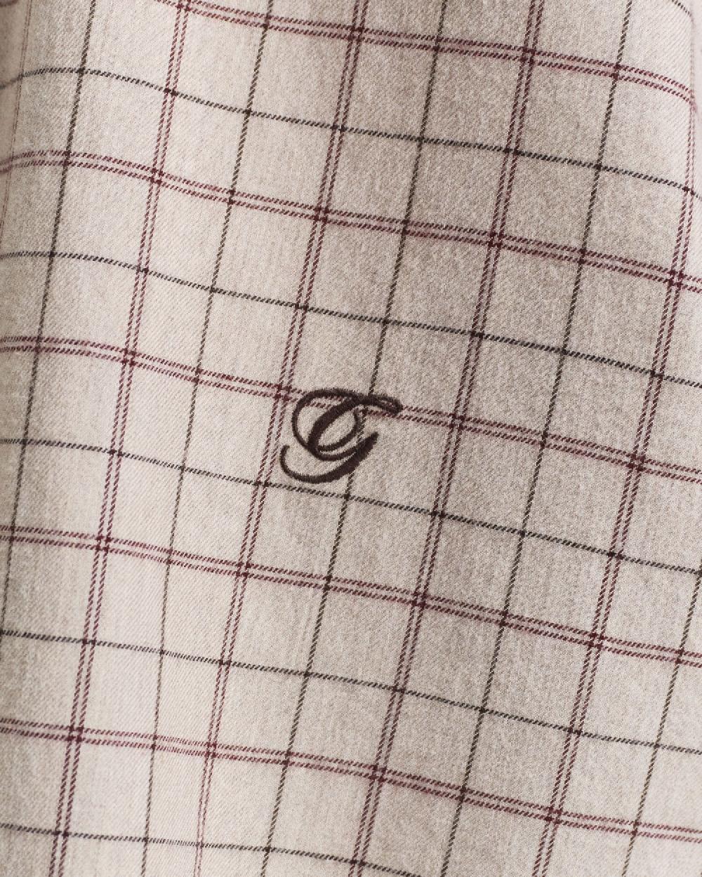 Gant Relaxed Fit Checked Brushed Flannel Shirt Plum Wine